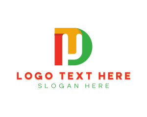 Modern - Colorful Modern Letter D & M logo design