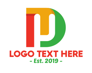 Printing Press - Colorful Modern DM logo design