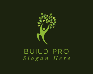 Support - Green Human Tree logo design