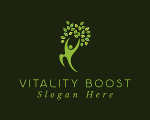 Vitality - Green Human Tree logo design