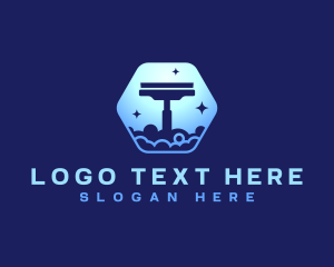 Bubble - Cleaning Squeegee Wiper logo design