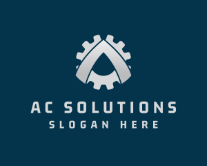 Metal Factory Gear Letter A logo design