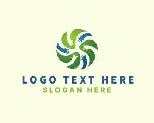 Vortex - Globe Helping Hand logo design