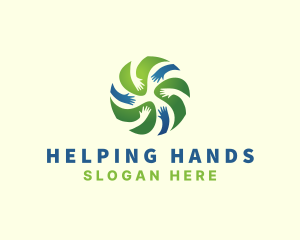 Globe Helping Hand logo design