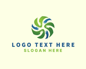 Planet - Globe Helping Hand logo design