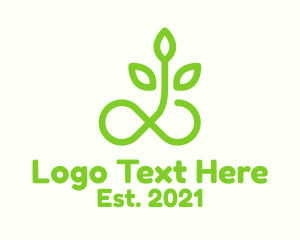 Vegan - Infinity Loop Plant logo design