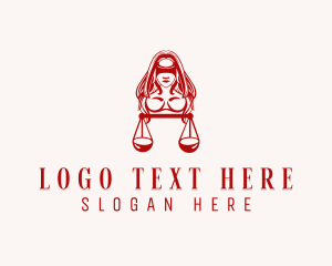 Prosecutor - Lady Justice Scale logo design
