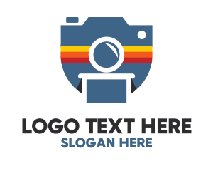 Instagram - Stripe Polaroid Camera logo design