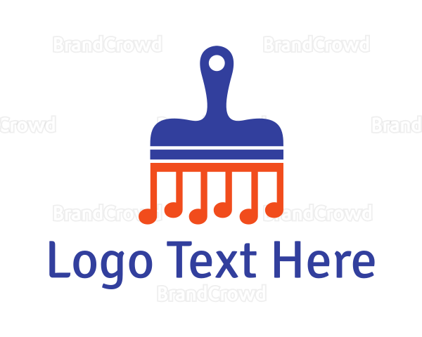 Music Paint Brush Logo