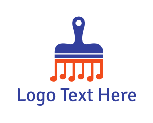Music - Music Paint Brush logo design