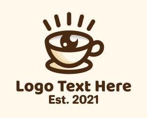 Caffeine - Brewed Coffee Eye logo design