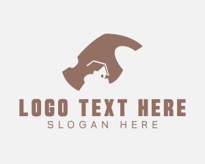 Construction Company - House Roofing Hammer logo design
