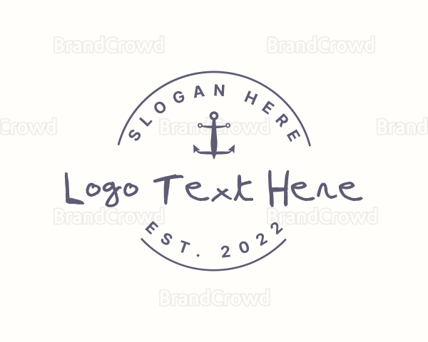 Navy HipsterAnchor Badge Logo