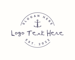 Typography - Navy HipsterAnchor Badge logo design
