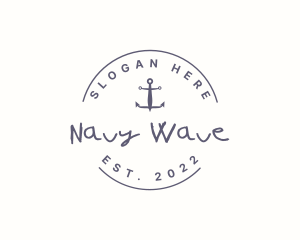 Navy HipsterAnchor Badge logo design