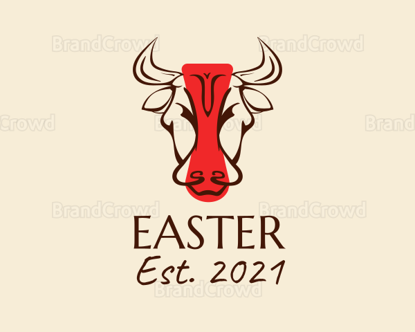 Minimalist Bull Wildlife Logo