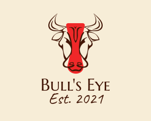 Minimalist Bull Wildlife  logo design