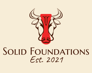 Horns - Minimalist Bull Wildlife logo design