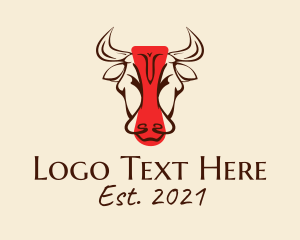Horns - Minimalist Bull Wildlife logo design