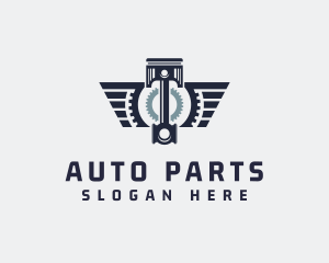 Piston Wings Mechanic logo design