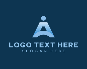 Business Person Letter A logo design