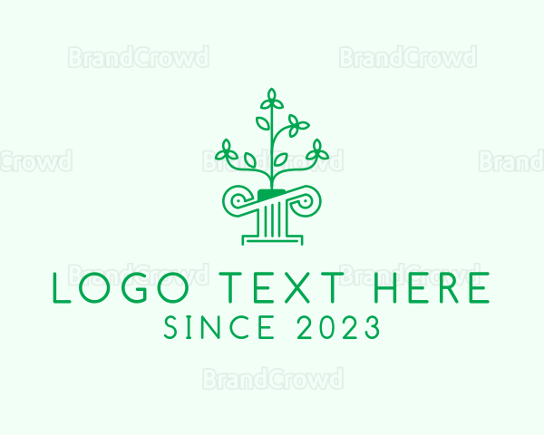 Green Nature Pillar Logo