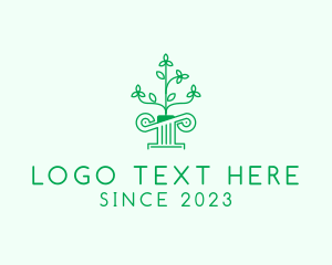 Lawn Care - Green Nature Pillar logo design