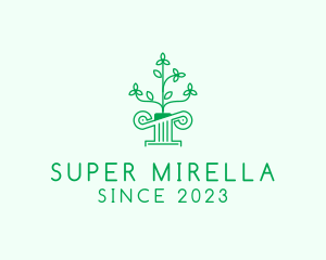 Pillar - Green Nature Pillar logo design