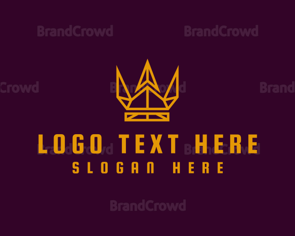 Geometric Golden Crown Logo