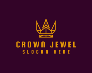 Pageantry - Geometric Golden Crown logo design