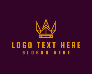 Queen - Geometric Golden Crown logo design