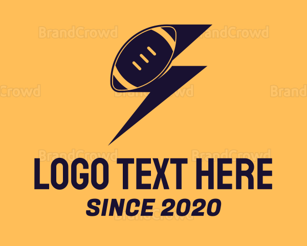 Football Lightning Bolt Logo