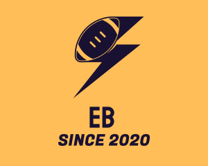Ball - Football Lightning Bolt logo design