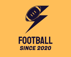 Football Lightning Bolt logo design