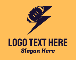 Football Lightning Bolt Logo