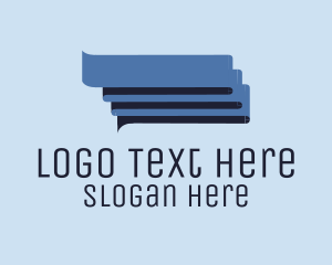Dialogue - Blue Speech Bubble logo design