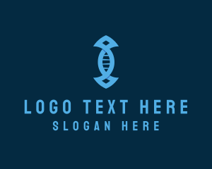 Science - Blue DNA Strand logo design