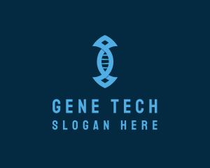 Genetics - Blue DNA Strand logo design