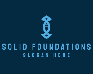 Medicine - Blue DNA Strand logo design