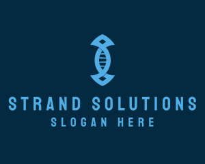 Blue DNA Strand logo design