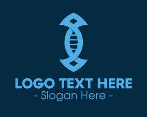 Gene - Blue DNA Strand logo design