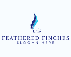 Pen Quill Feather  logo design