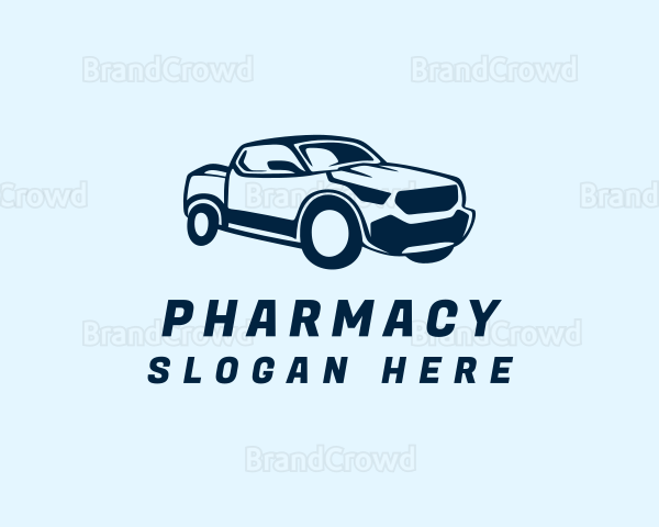 Blue Pickup Truck Logo