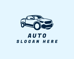 Blue Pickup Truck logo design