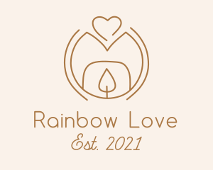 Brown Love Candle logo design