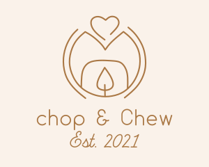 Love - Brown Love Candle logo design