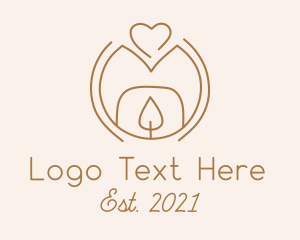 Love - Brown Love Candle logo design