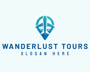 Airplane Travel Location logo design