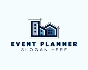 House Building Blueprint Logo