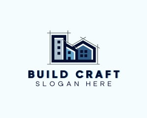 House Building Blueprint logo design